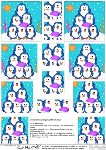 Cute Christmas Penguins - Pyramage sheet