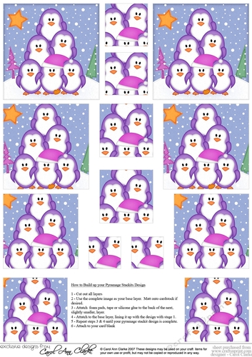 Cute Christmas Penguins - Pyramage sheet