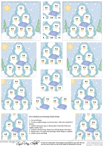 Cute Christmas Penguins - Pyramage sheet