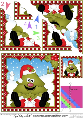 Cute Christmas Tree Scalloped Corner Stacker