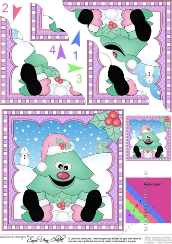 Cute Christmas Tree Scalloped Corner Stacker