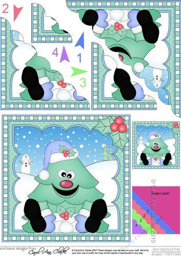 Cute Christmas Tree Scalloped Corner Stacker