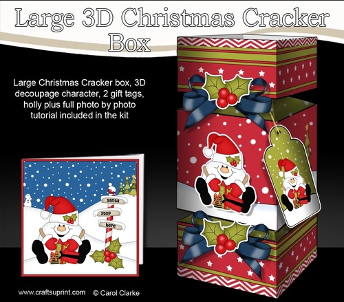 3D Large Christmas Cracker Box Mini Kit -  Snowball Sam has Xmas Presents