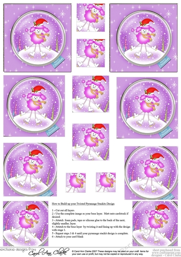 Cute Christmas Poodle -  Twisted Pyramage sheet