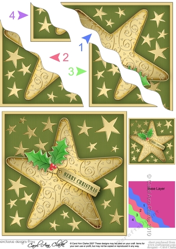 Elegant Christmas Star - Wavy Corner side stacker Topper