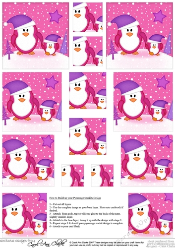 Cute Christmas Penguin Felties - Pyramage sheet