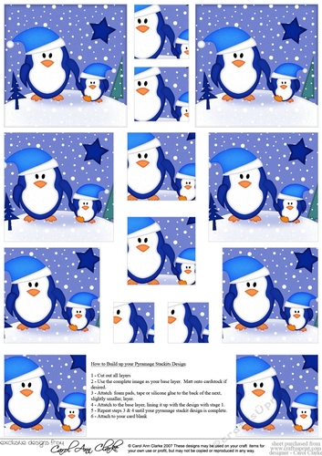 Cute Christmas Penguin Felties - Pyramage sheet