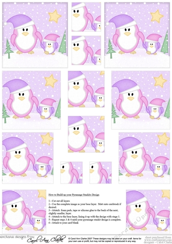Cute Christmas Penguin Felties - Pyramage sheet