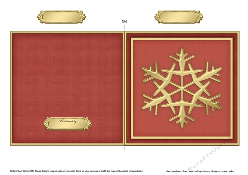 Elegant Christmas Snowflake - Quick Cut and Fold Card 