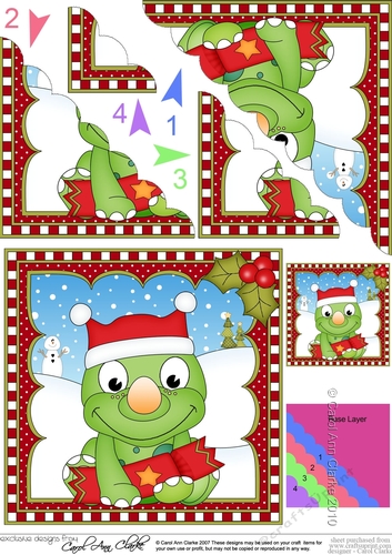 Christmas Dinosaur Scalloped Corner Stacker