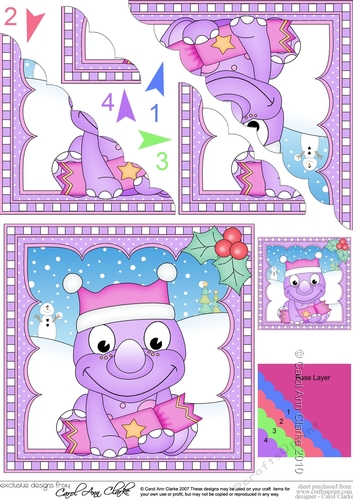 Christmas Dinosaur Scalloped Corner Stacker