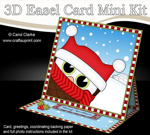 3D Easel Card Mini Kit - Christmas Little Hoot Owl