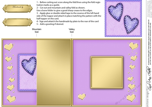 Funky Hearts No-Hole Fold Back Card