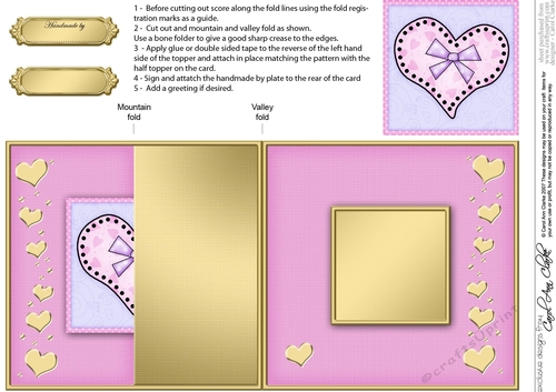 Funky Hearts No-Hole Fold Back Card