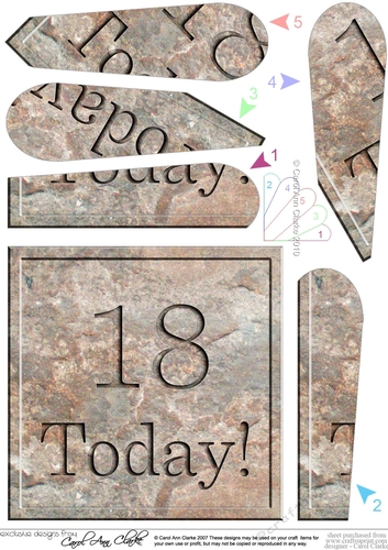 18 Today! Set in Stone Fan Pyramage Topper