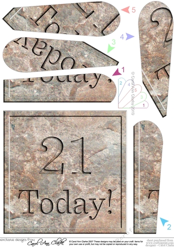 21 Today! Set in Stone Fan Pyramage Topper