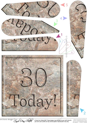 30 Today! Set in Stone Fan Pyramage Topper