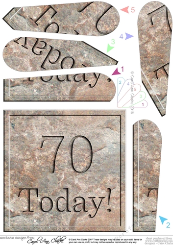 70 Today! Set in Stone Fan Pyramage Topper