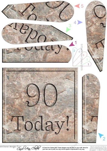 90 Today! Set in Stone Fan Pyramage Topper