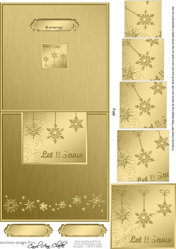 Elegant Christmas Snowflakes - No-Hole Easy Over the Edge Card & Spiral Pyramid Topper