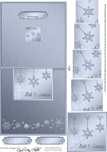 Elegant Christmas Snowflakes - No-Hole Easy Over the Edge Card & Spiral Pyramid Topper