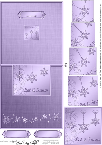 Elegant Christmas Snowflakes - No-Hole Easy Over the Edge Card & Spiral Pyramid Topper