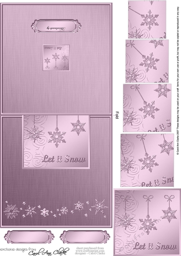 Elegant Christmas Snowflakes - No-Hole Easy Over the Edge Card & Spiral Pyramid Topper