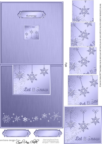 Elegant Christmas Snowflakes - No-Hole Easy Over the Edge Card & Spiral Pyramid Topper