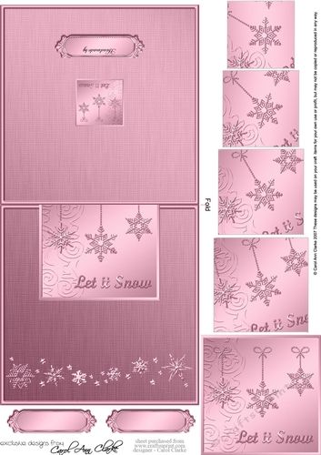 Elegant Christmas Snowflakes - No-Hole Easy Over the Edge Card & Spiral Pyramid Topper