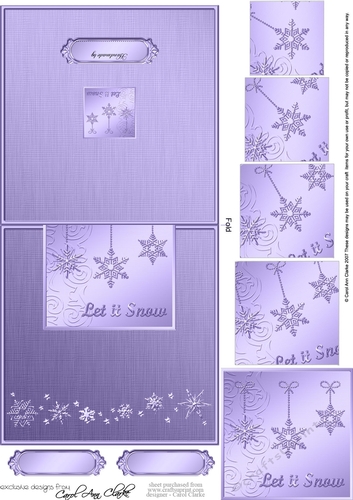 Elegant Christmas Snowflakes - No-Hole Easy Over the Edge Card & Spiral Pyramid Topper