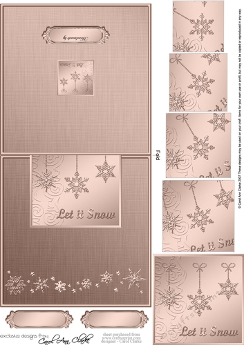 Elegant Christmas Snowflakes - No-Hole Easy Over the Edge Card & Spiral Pyramid Topper