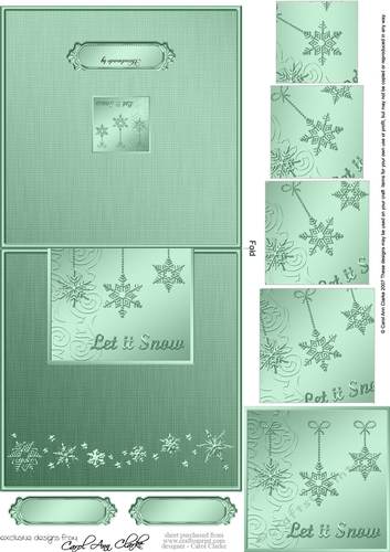 Elegant Christmas Snowflakes - No-Hole Easy Over the Edge Card & Spiral Pyramid Topper