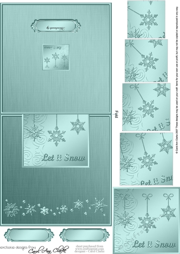 Elegant Christmas Snowflakes - No-Hole Easy Over the Edge Card & Spiral Pyramid Topper