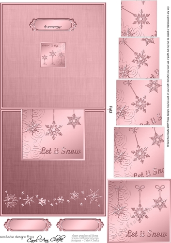 Elegant Christmas Snowflakes - No-Hole Easy Over the Edge Card & Spiral Pyramid Topper