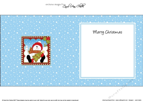 Christmas Snowman Rio has an Xmas Tree - square landscape insert