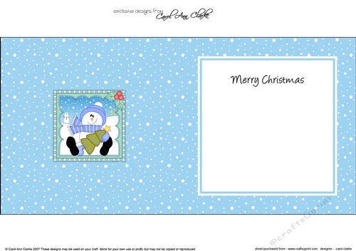 Christmas Snowman Rio has an Xmas Tree - square landscape insert
