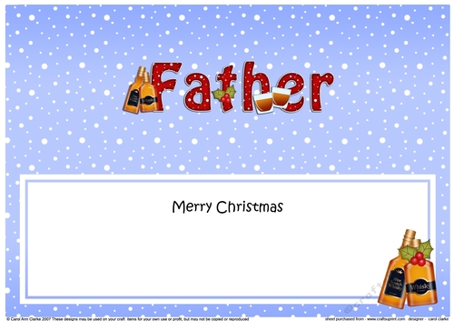 Large DL Merry Christmas FATHER with Whisky insert