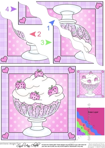 Strawberry Trifle Sweet Treats Wavy Corner side stacker Topper