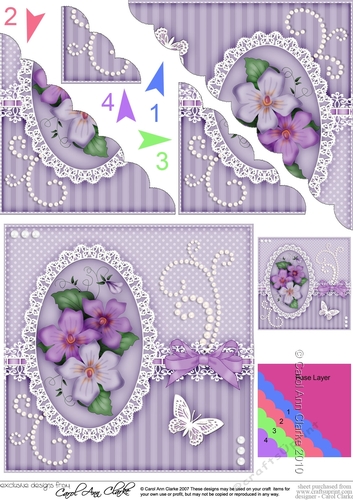 A Touch of Elegance Flowers Pearls and Lace Scalloped Corner Stacker