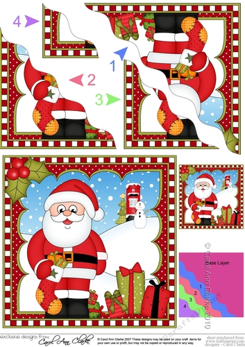 Christmas Santa Wavey Corner Stacker
