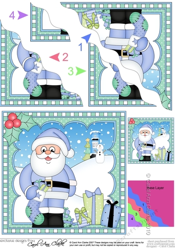 Christmas Santa Wavey Corner Stacker
