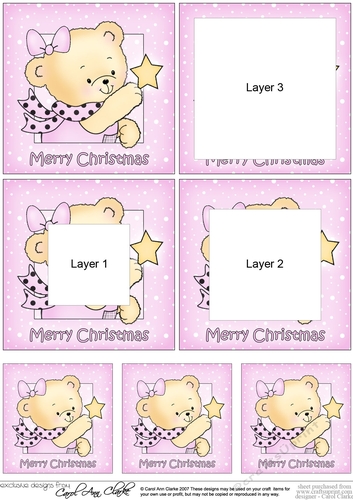 Christmas Honey Bear Rosie has an Xmas Star - Tunnel Topper