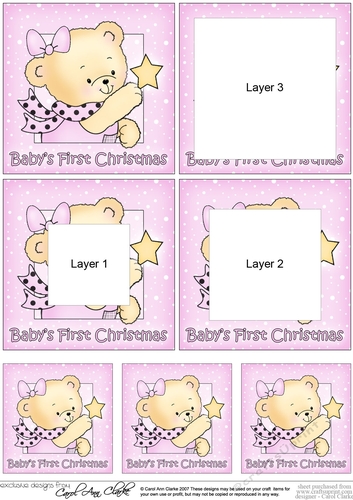 Babys First Christmas Honey Bear Rosie has an Xmas Star - Tunnel Topper