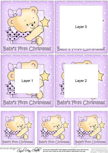 Babys First Christmas Honey Bear Rosie has an Xmas Star - Tunnel Topper