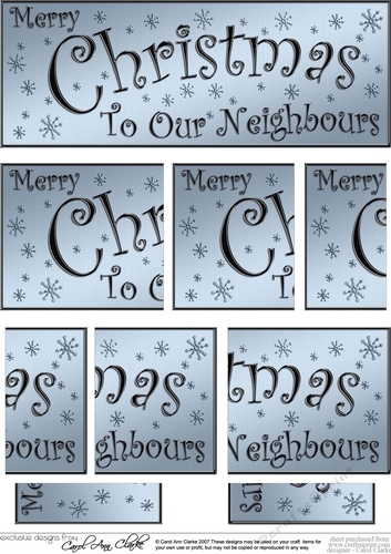 Merry Christmas To Our Neighbours -  DL side stacker Topper