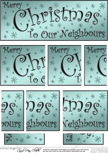 Merry Christmas To Our Neighbours -  DL side stacker Topper