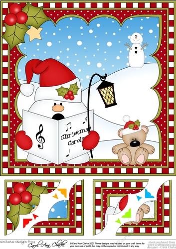 Christmas Snowball Sam 8 x 8 Scalloped Corner Topper  