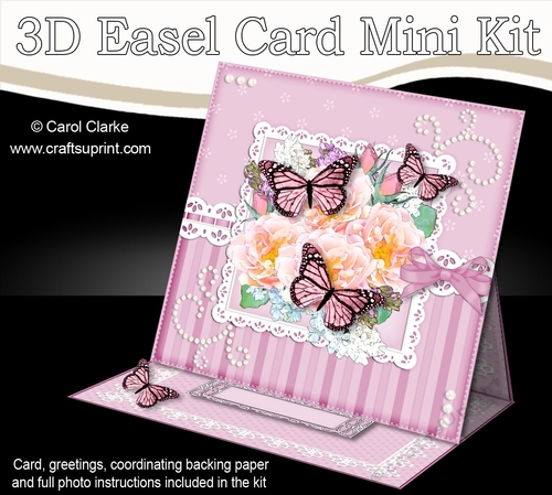 3D Easel Card Mini Kit - A Touch of Elegance - Flowers, Lace, Butterflies & Pearls