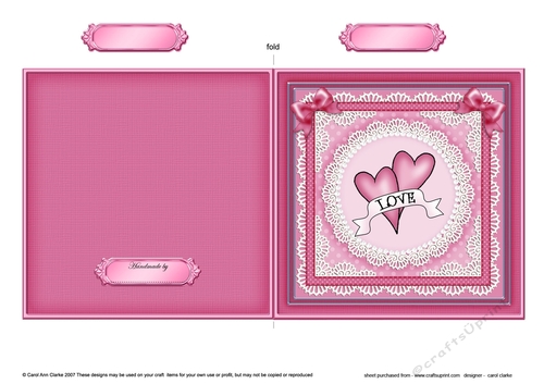 Romantic Love Hearts  - Quick Cut and Fold Card 