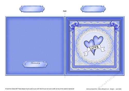Romantic Love Hearts  - Quick Cut and Fold Card 
